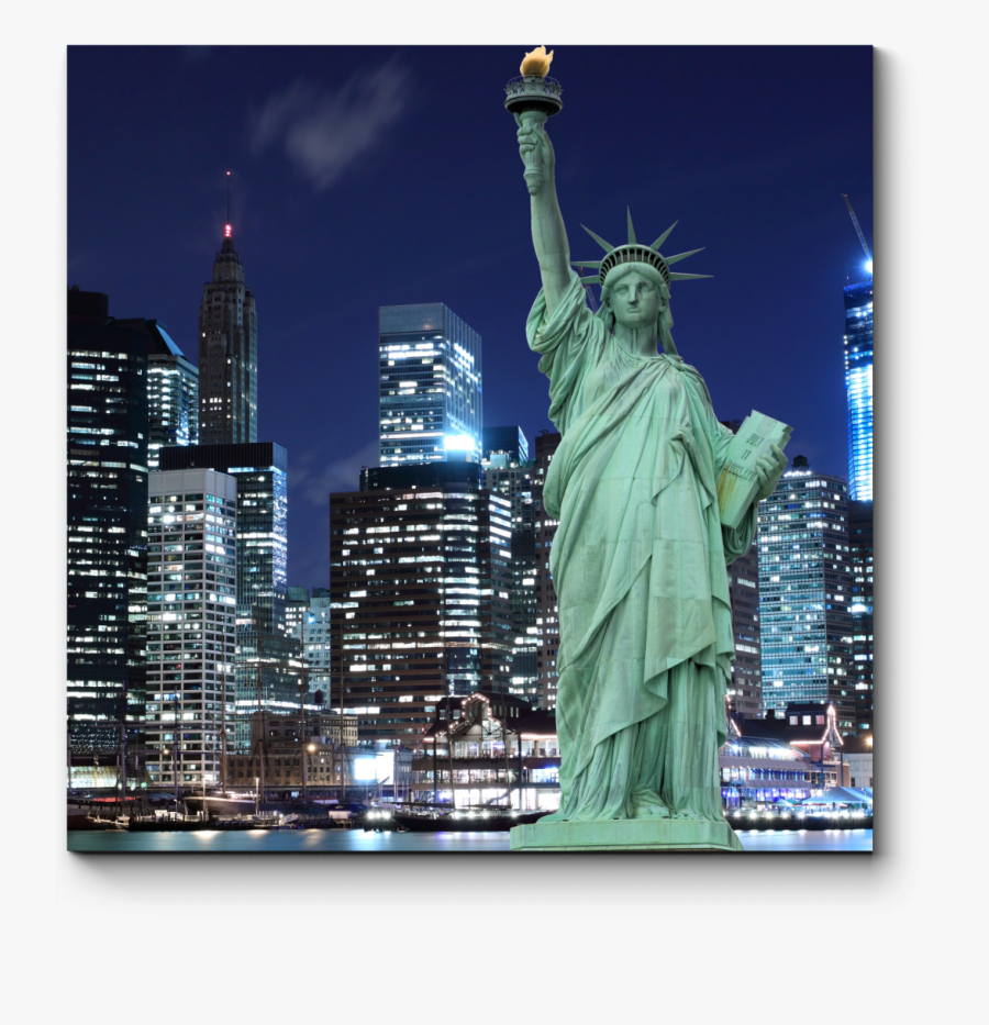 New York Harbor Ellis Island City Metropolis - Statue Of Liberty, Transparent Clipart