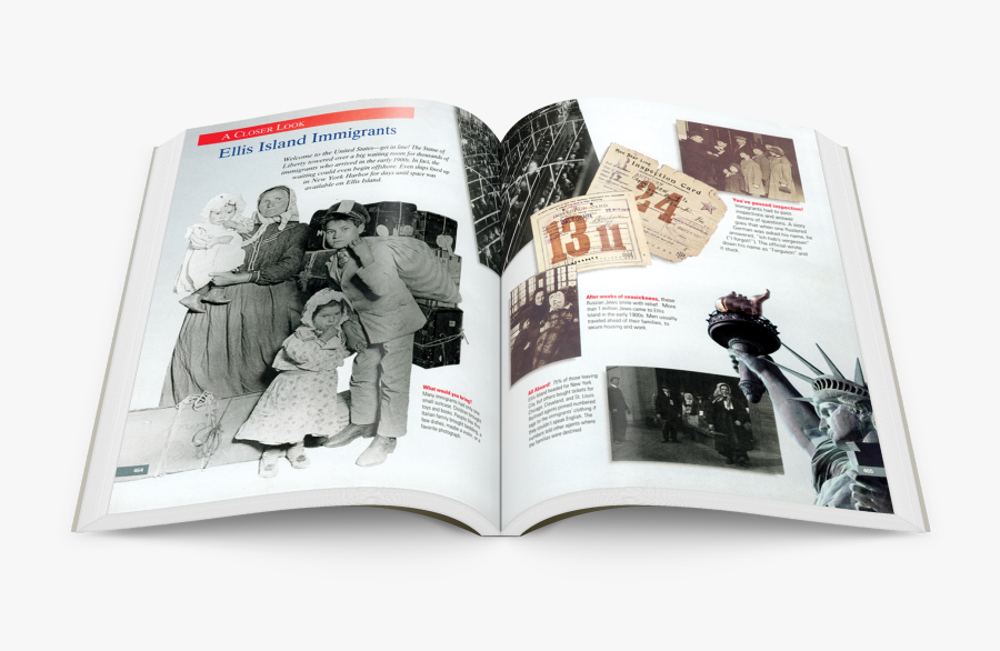 Houghton Mifflin Social Studies - Italian Family Looking For Lost Baggage, Ellis Island,, Transparent Clipart