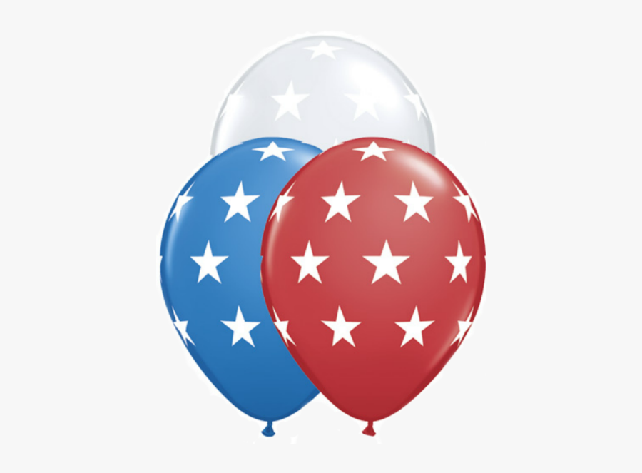 Red White Blue Png - Star Balloon Latex, Transparent Clipart