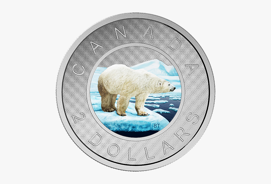 Canada Silver Coin Toonie - Canada Polar Bear Coin, Transparent Clipart