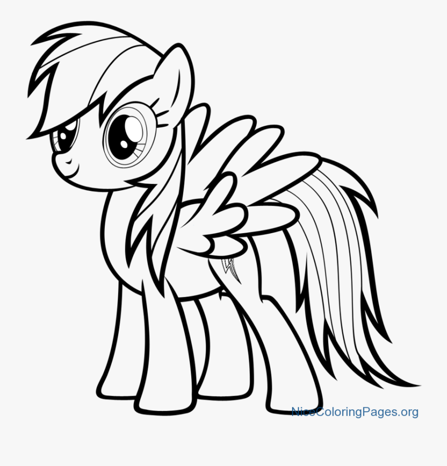 How To Draw Rainbow Dash Character For Kids - Mlp Rainbow Dash Coloring Pages, Transparent Clipart