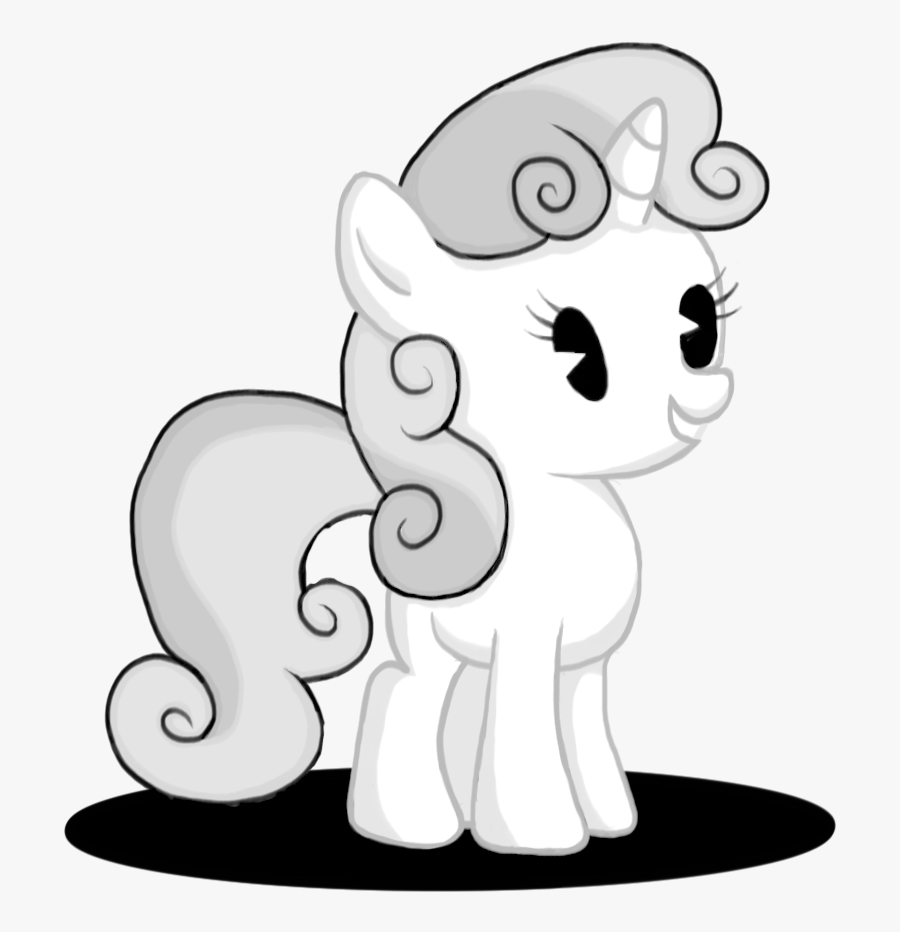 Drawing Friendship Black And White - Mlp Sweetie Belle Vector, Transparent Clipart