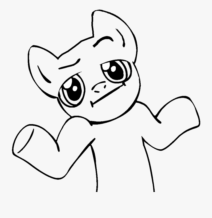 Pinkie Pie Fluttershy Pony Face White Line Art Black - My Little Pony Memes Png, Transparent Clipart