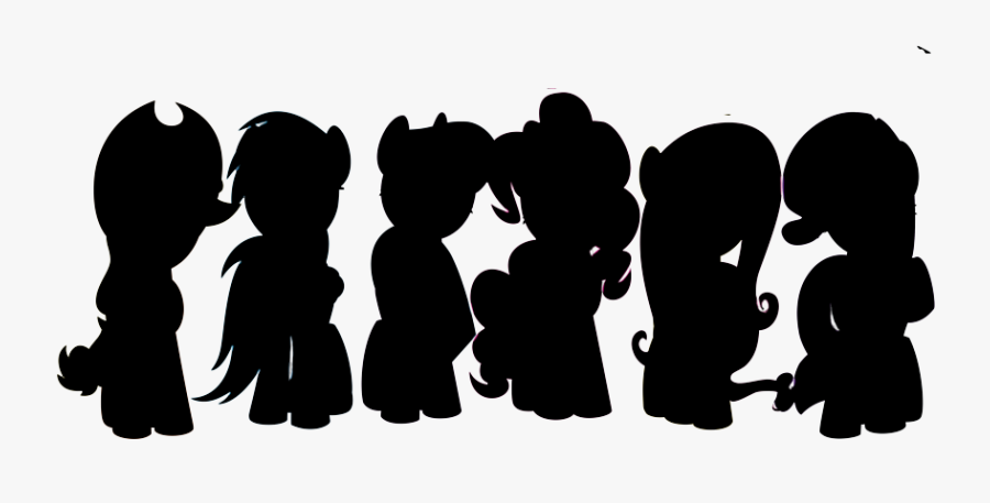 My Little Pony Friendship - My Little Pony Mane 6 Silhouette, Transparent Clipart