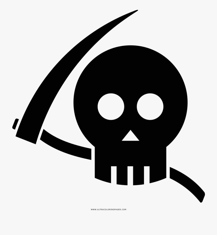 Grim Reaper Coloring Page - Icon, Transparent Clipart