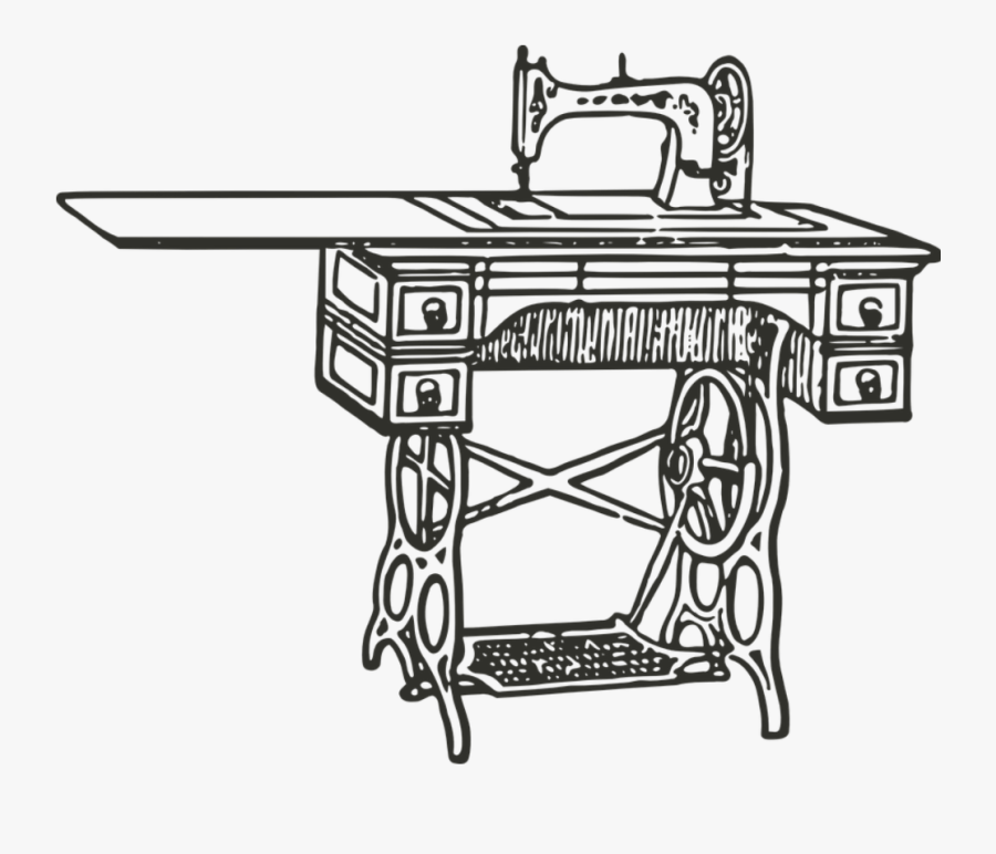 #sewing #sewingmachine #black #draw #drawing #blackandwhite - Draw A Sewing Machine, Transparent Clipart