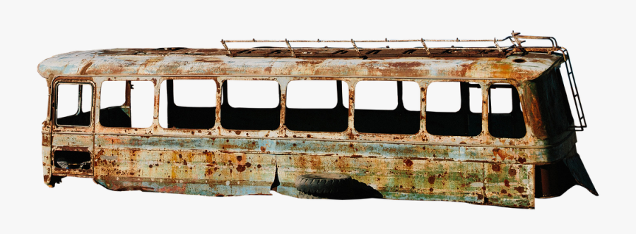 Bus, Old, Scrap, Rusted, Broken, Vehicle - Reaction Of Iron With Oxygen And Water, Transparent Clipart