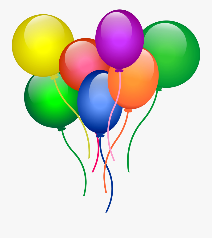 7 Balloons Clip Art, Transparent Clipart