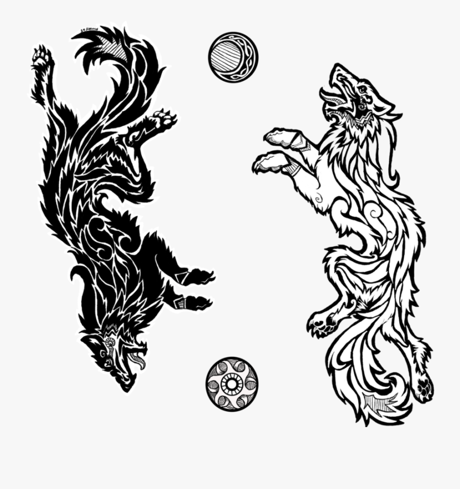 Viking Tribal Tattoos - Norse Wolf Tattoo Designs, Transparent Clipart