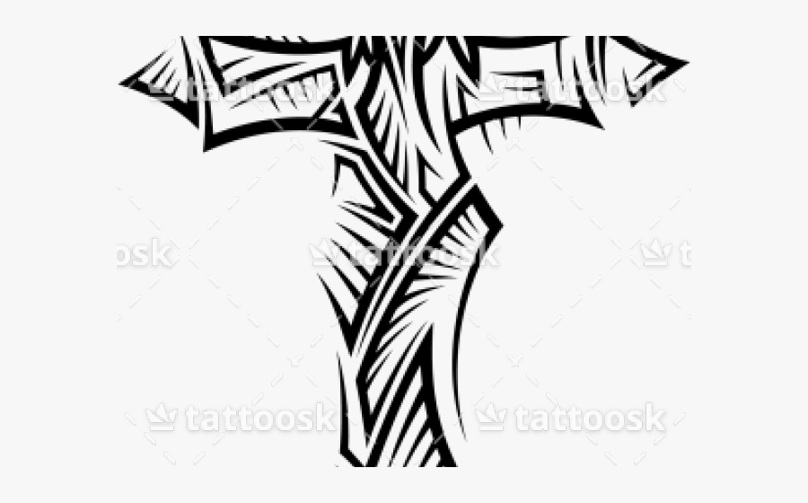Cross Tattoos Clipart Clear Background - Cross With Clear Background, Transparent Clipart