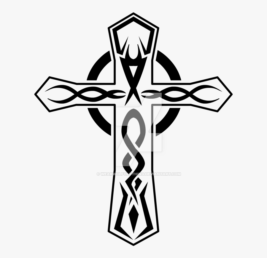 Cross Tattoo Clipart - Tribal Cross Tattoo Png, Transparent Clipart