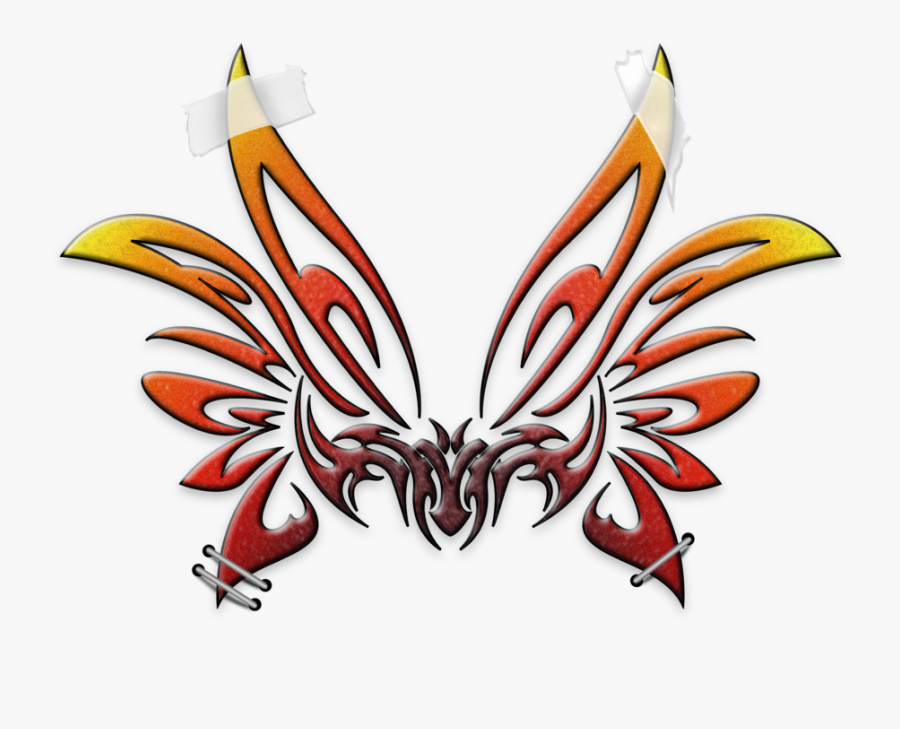 Alien Wings Tribal Tattoo Stencil Clipart , Png Download - 3d Tribal Design Png, Transparent Clipart