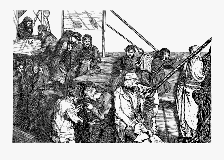 Team,crew,steerage - European Immigrants To America 1870, Transparent Clipart