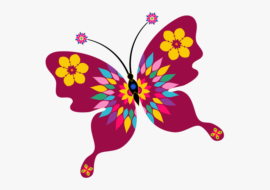 A Butterfly Ornament Coloring Book Clipart , Png Download - Simple Clip Art Butterfly, Transparent Clipart