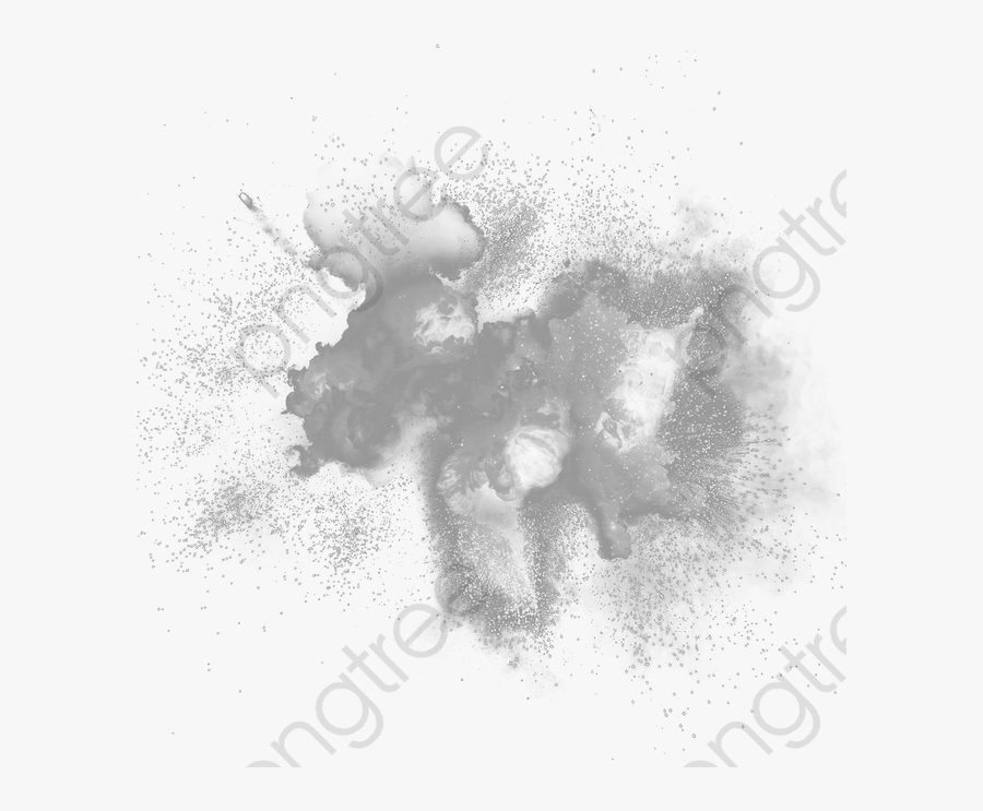 Explosion Sparks Fire Smoke - Monochrome, Transparent Clipart