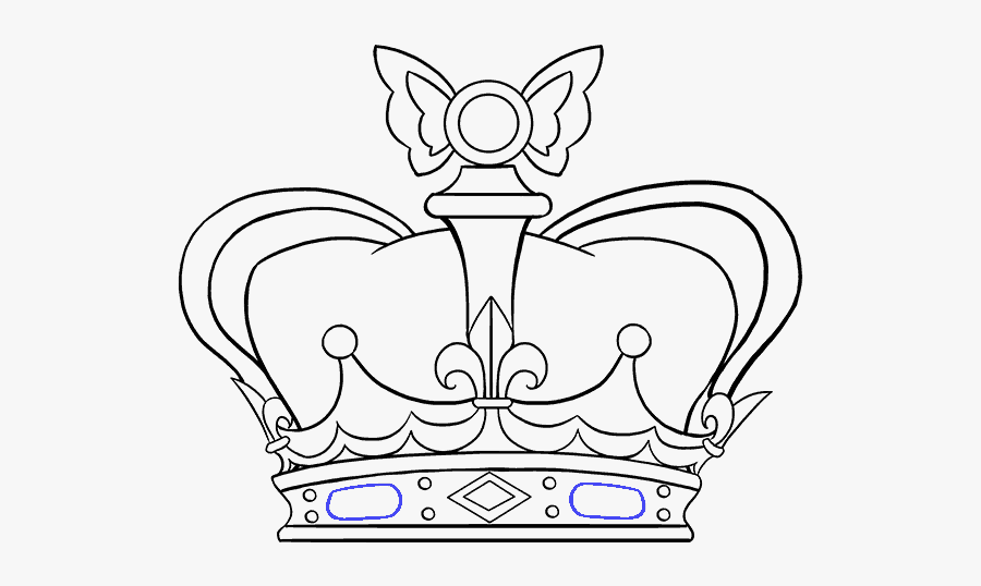 Crown Drawing Transparent - Draw A Queen Crown, Transparent Clipart