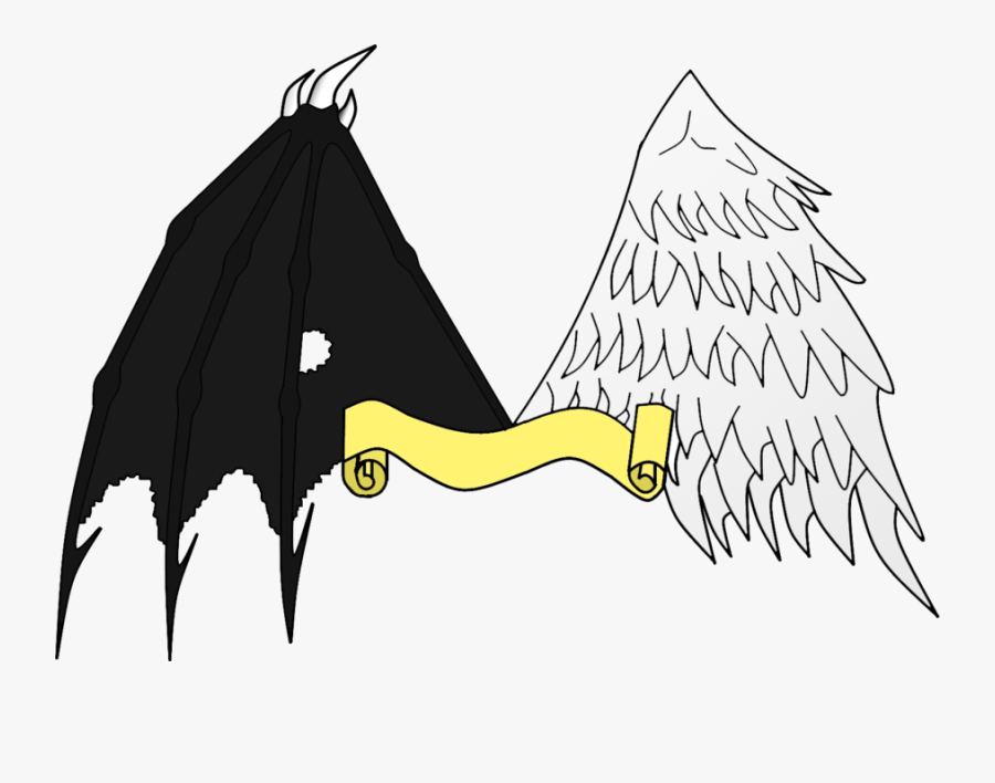 Angel And Demon Png Graphic Transparent - Demon And Angel Wings Drawing, Transparent Clipart