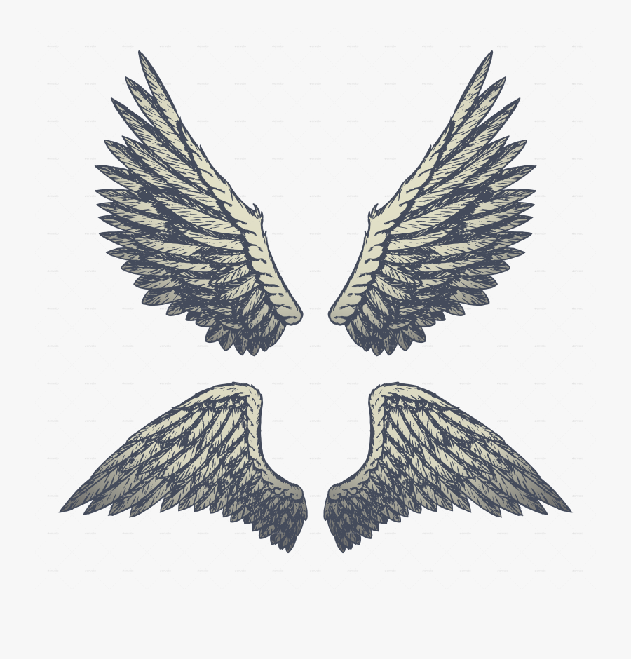 Wings Vector Cartooning , Png Download - Vintage Angel Wings, Transparent Clipart