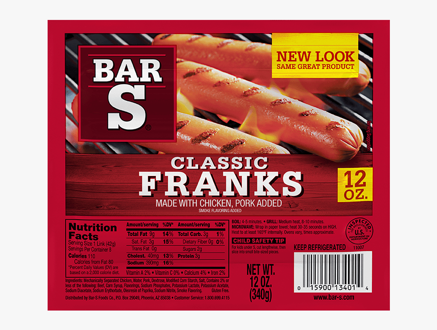 Clip Art Bar Pictures - Bar S Franks 16 Oz, Transparent Clipart