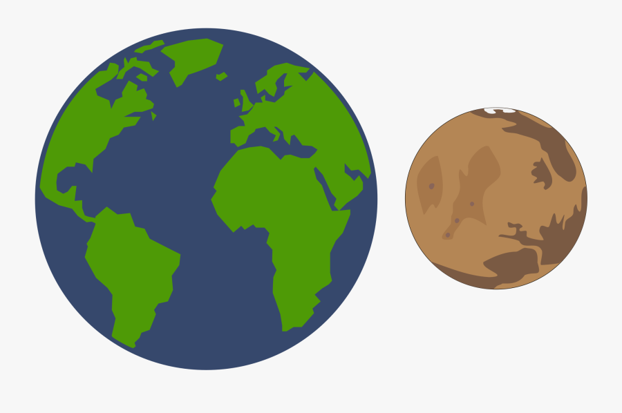 Clip Art Freeuse File Mars Comparision Sketch Wikimedia - Earth And Mars Png, Transparent Clipart