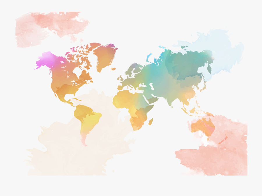 World Map Clipart Transparent - Watercolor World Map Free, Transparent Clipart