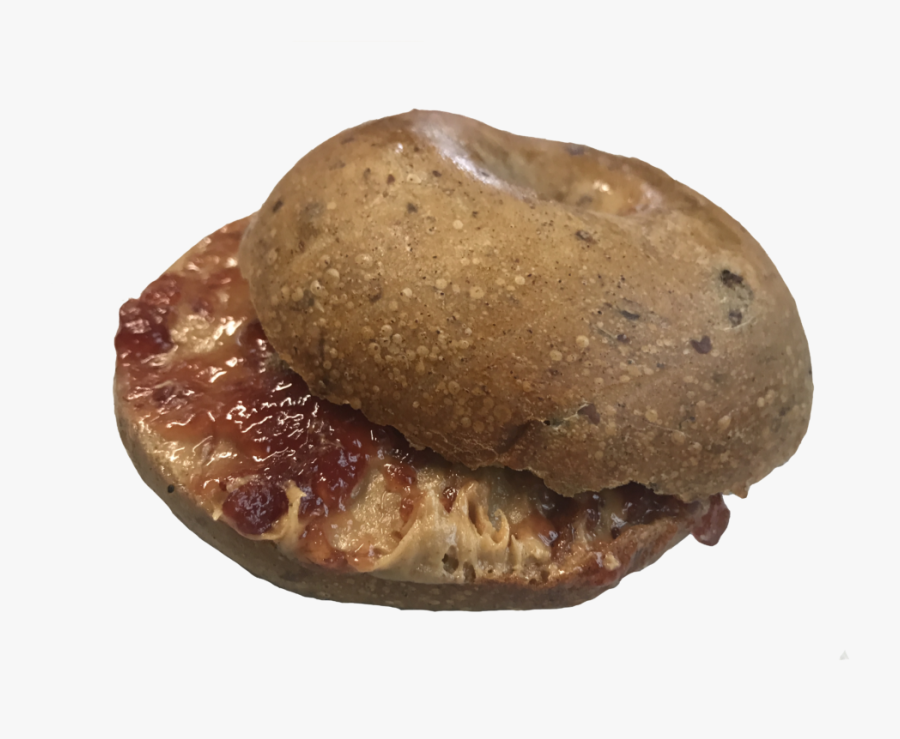 Peanut Butter & Jam Bagel Sandwich - Fast Food, Transparent Clipart