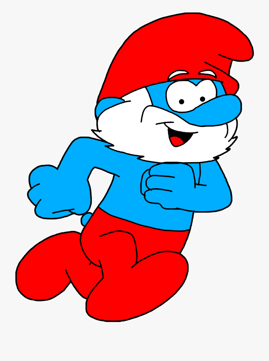 Smurf Running, Transparent Clipart