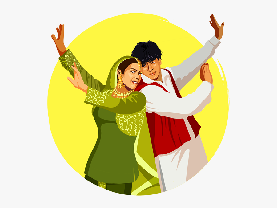 Google Allo Stickers On - Dilwale Dulhania Le Jayenge Caricature, Transparent Clipart