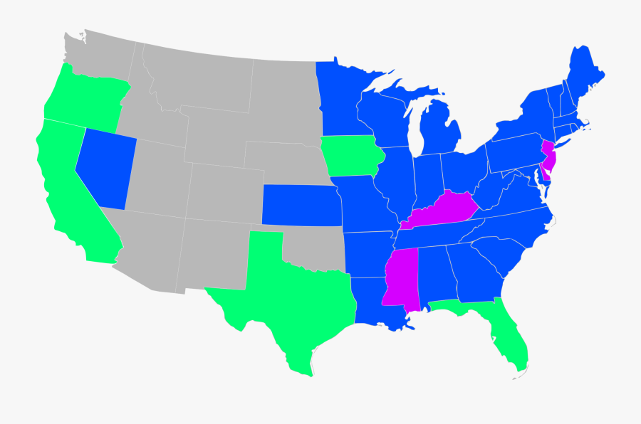 13th Amendment Ratification - United States Map Transparent Background, Transparent Clipart