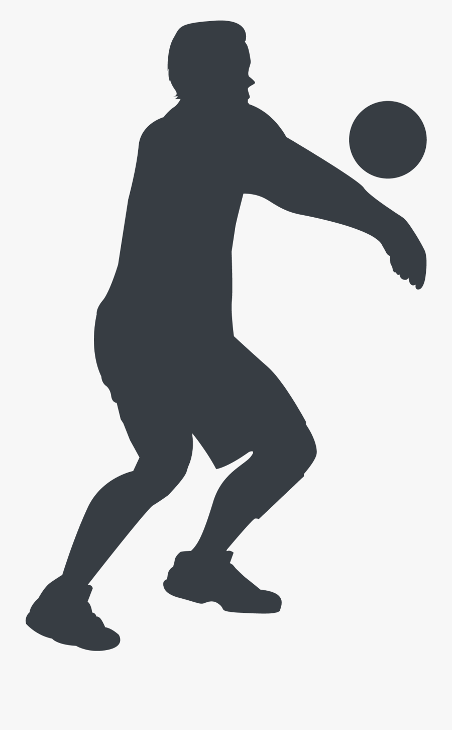 Volleyball Clip Old Soccer Ball - Silhouette Athlete Png, Transparent Clipart