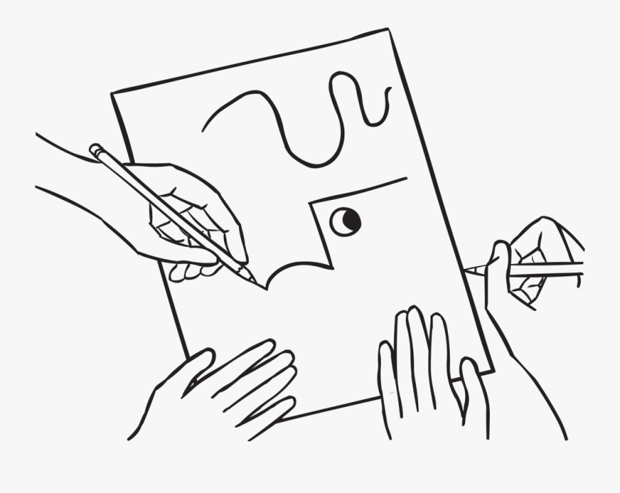Collaborative Drawing - Hand, Transparent Clipart