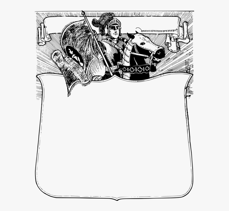 Art,monochrome Photography,text - Knight Clipart Frame Black And White, Transparent Clipart