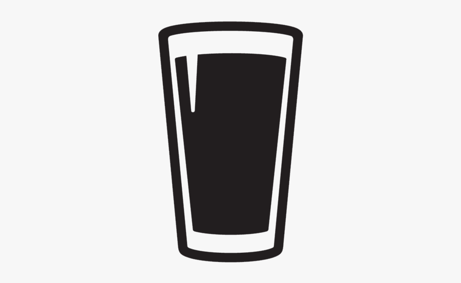 Black Beer Glass Silhouette - Beer Pint Glass Silhouette, Transparent Clipart