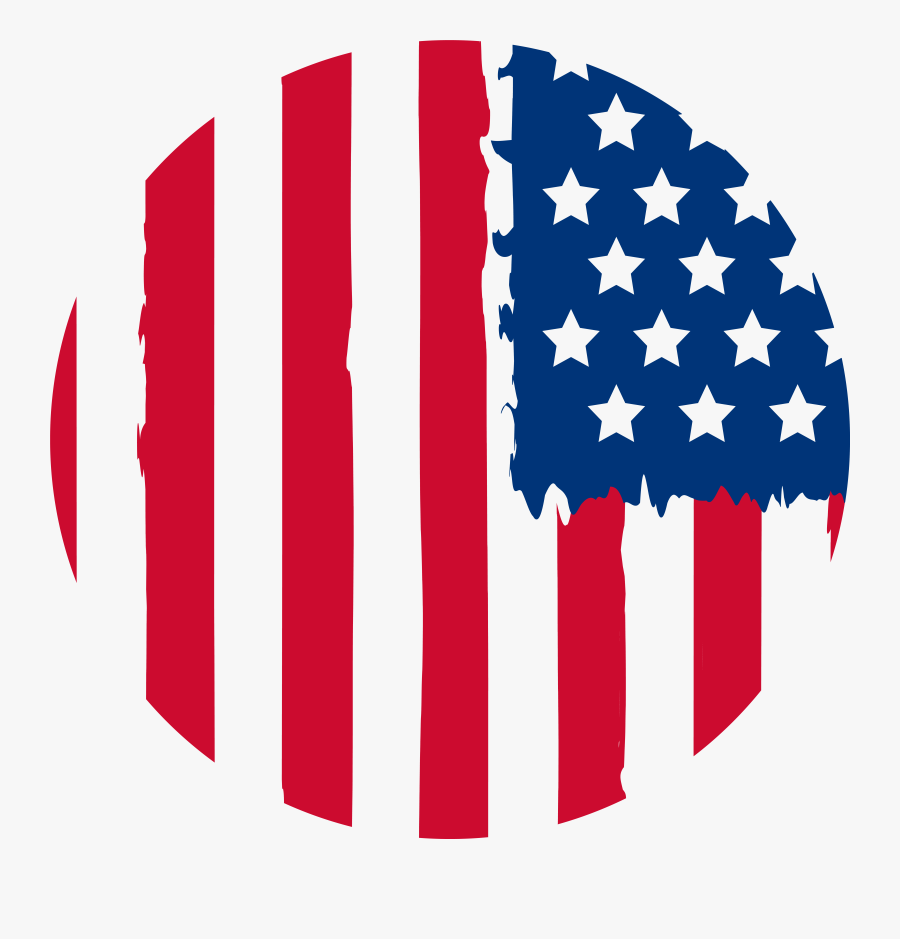 Usa Flag Png Round, Transparent Clipart