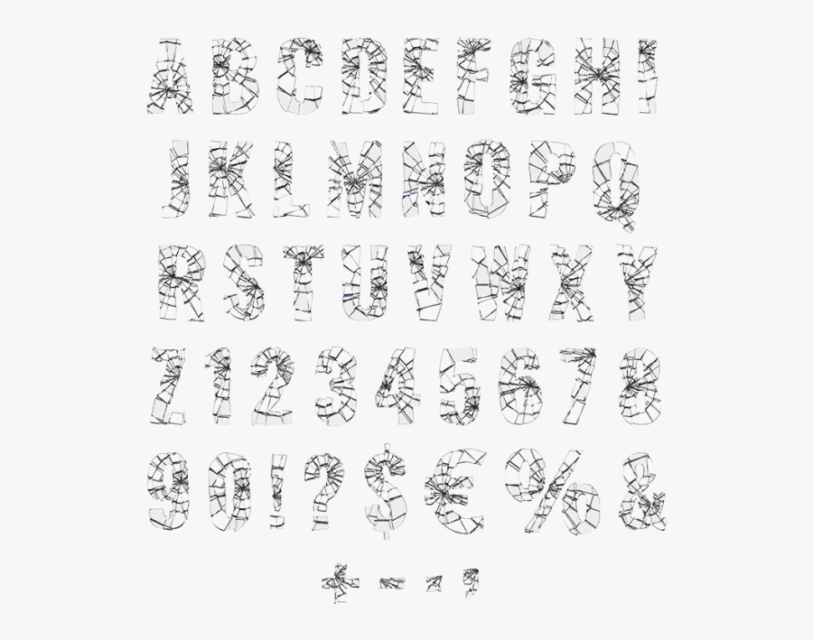 Transparent Glass Broken Png - Broken Letter Fonts, Transparent Clipart