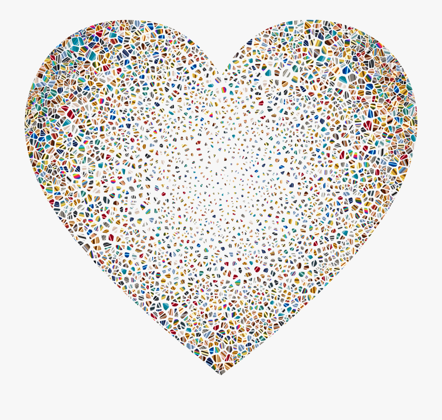 Psychedelic Shattered Tiled Heart No Background Clip - Glitter No Background No, Transparent Clipart