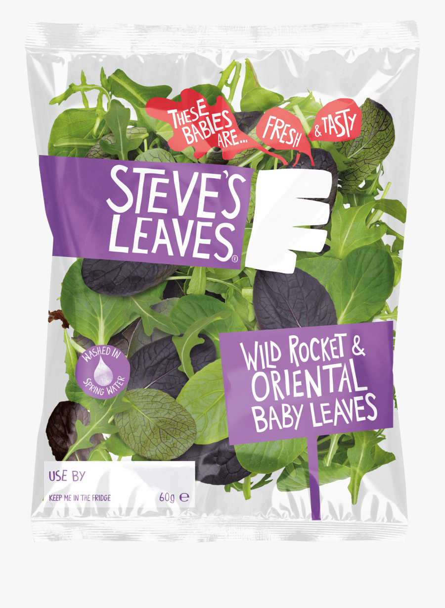 Wild Rocket And Oriental Baby Leaves Packaging Photo - Steve Leaves, Transparent Clipart
