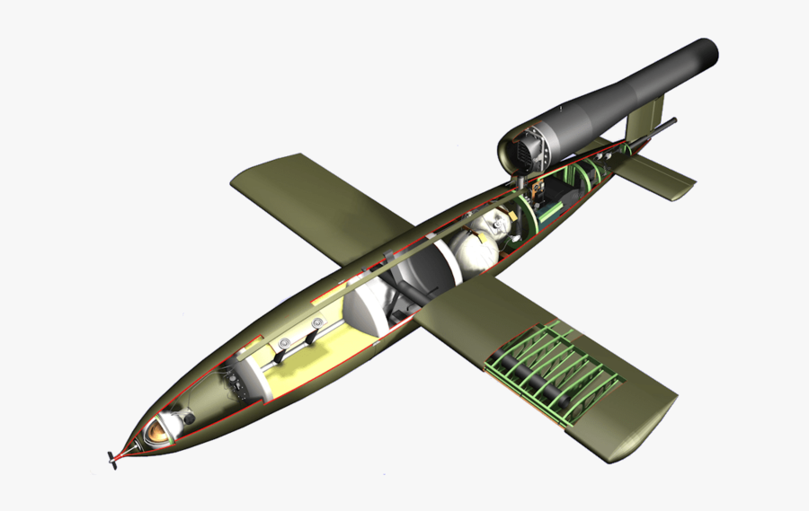 German V1 Flying Bomb, Transparent Clipart