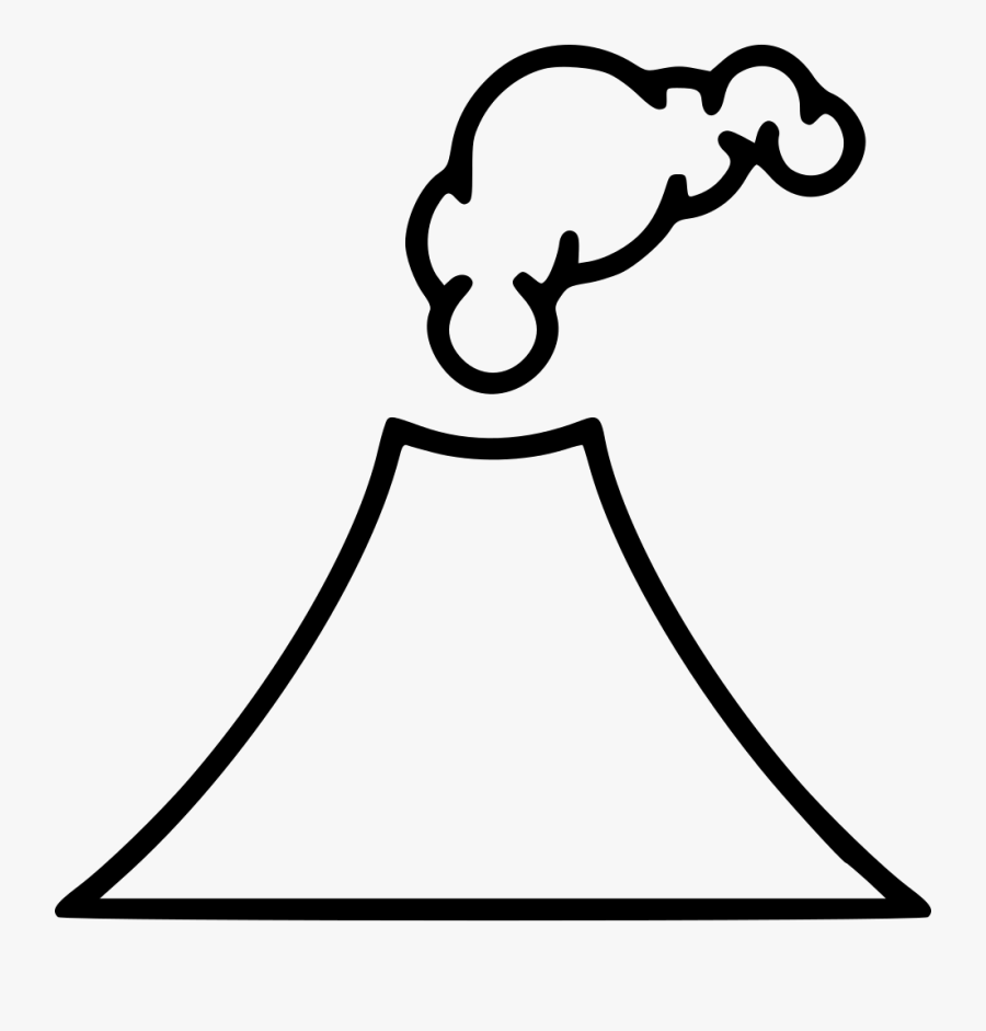 Erupting Volcano - Volcano Black And White, Transparent Clipart