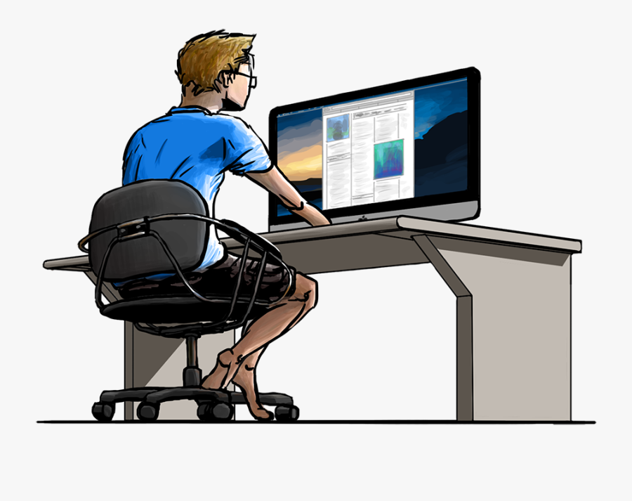 Mad At Computer Png - Guy Working On A Computer , Free Transparent Clipart - ClipartKey