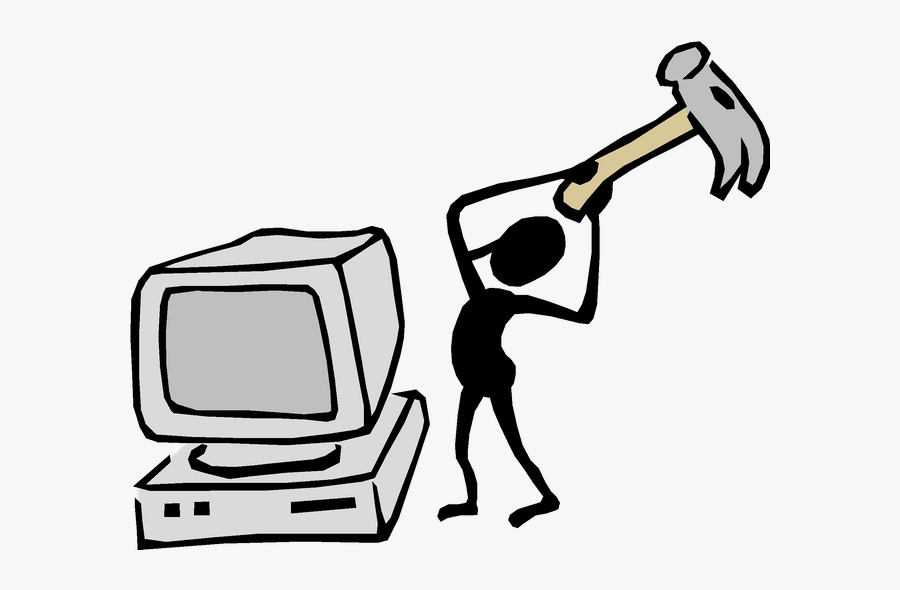 Stick Figure Smashing Computer , Free Transparent Clipart ClipartKey