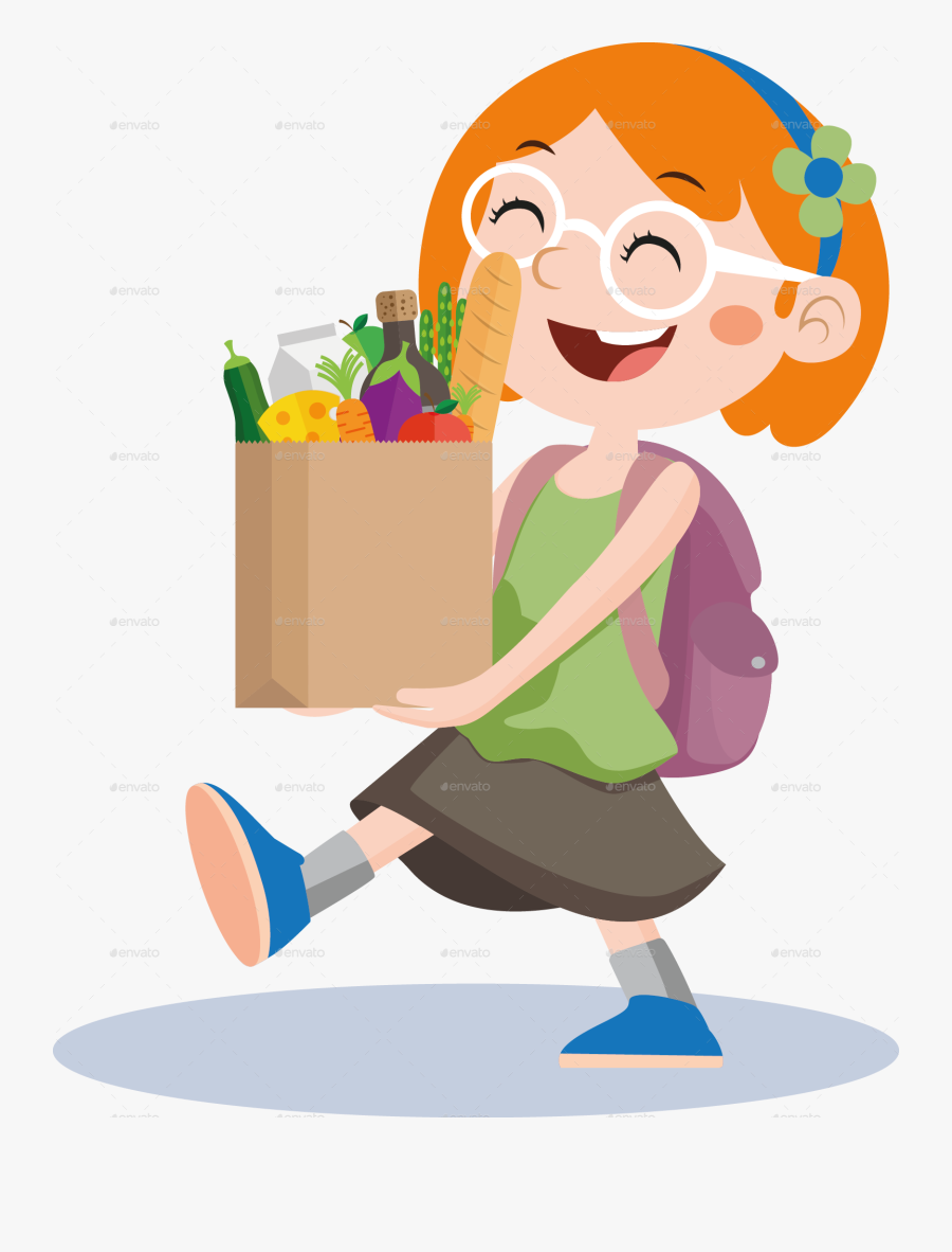Clipart Boy Shopping - Kids Shopping Clipart, Transparent Clipart
