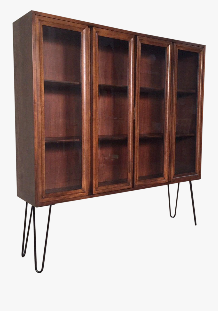 Clip Art Mid Century Cabinet Bookcase - Bookcase, Transparent Clipart
