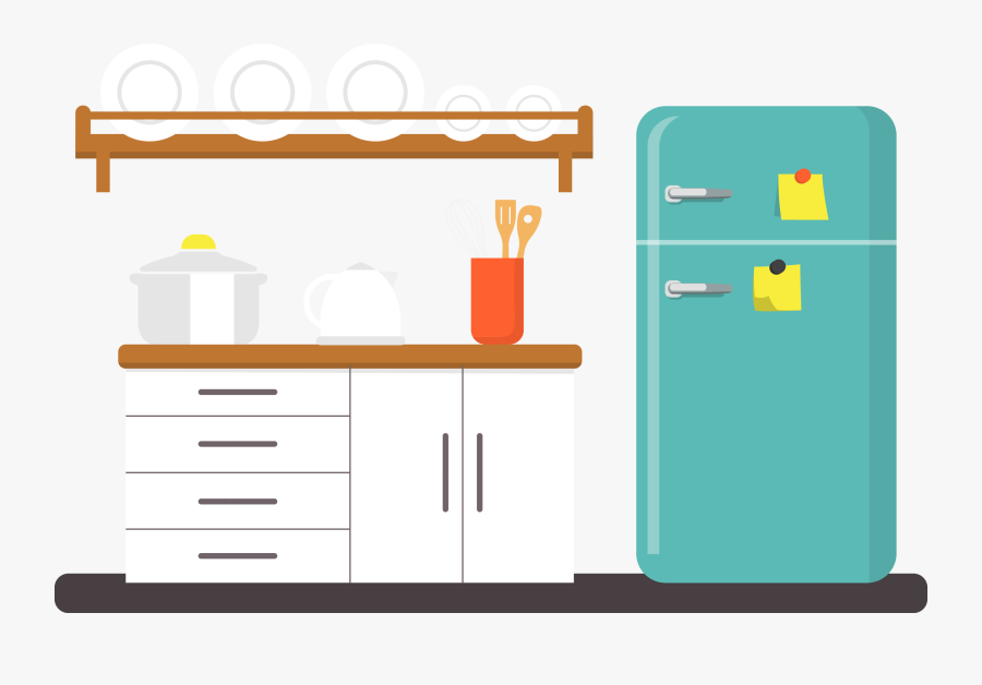 Кухня Вектор Пнг Clipart , Png Download - Refrigerator Cartoon Png, Transparent Clipart