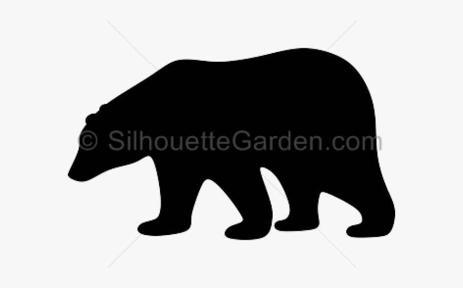 Black Bear Clipart California - Polar Bear Silhouette Clip Art, Transparent Clipart