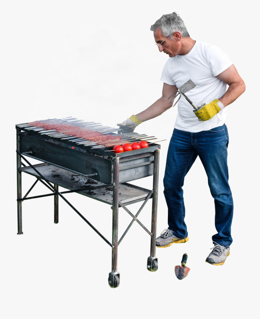Grilling Kebab And Tomatoes Png Image - People Barbeque Png, Transparent Clipart