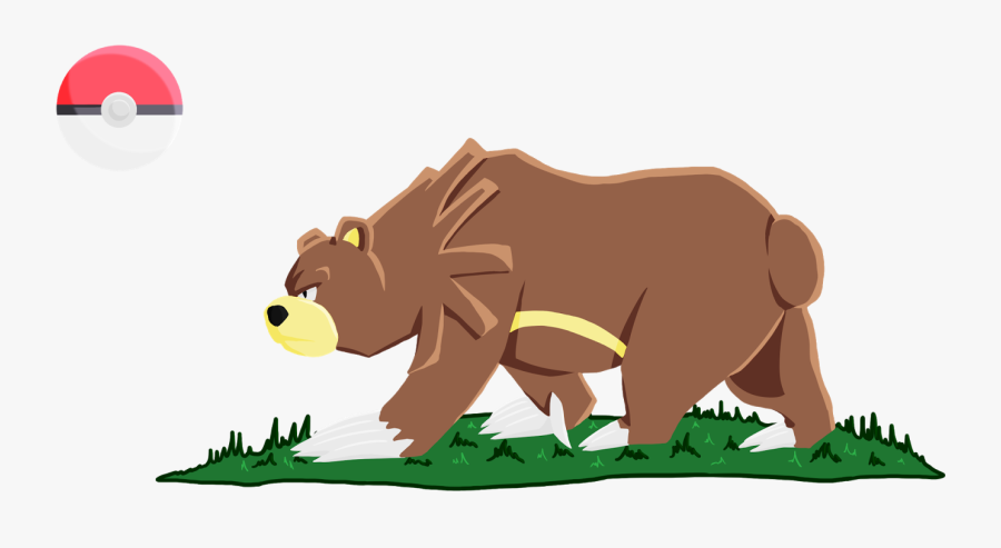 California Bear Flag - Pokemon Bear, Transparent Clipart