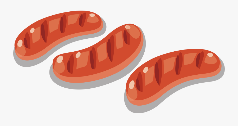 Sausage Hot Dog Barbecue - Sausage Sizzle Cartoon Png, Transparent Clipart