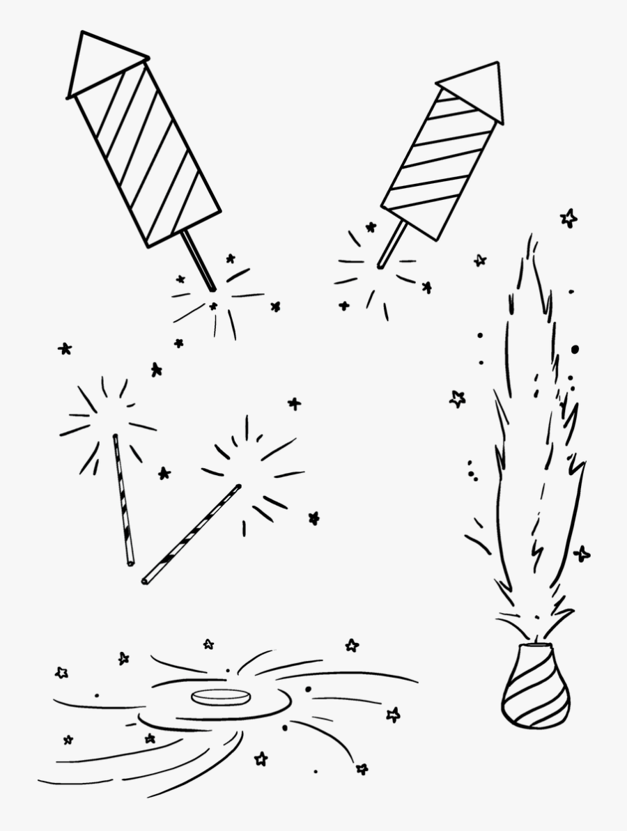 Clip Art Easy Fonts To Draw - Easy Fireworks To Draw, Transparent Clipart