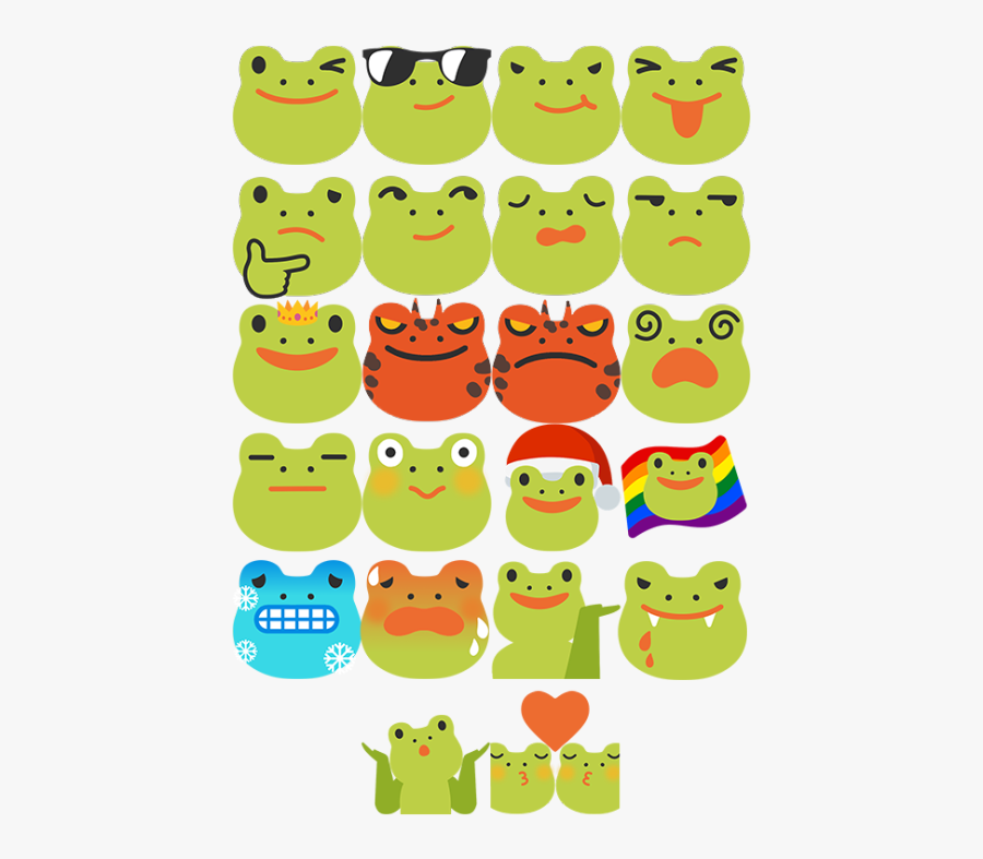 Frog Emojis, Transparent Clipart